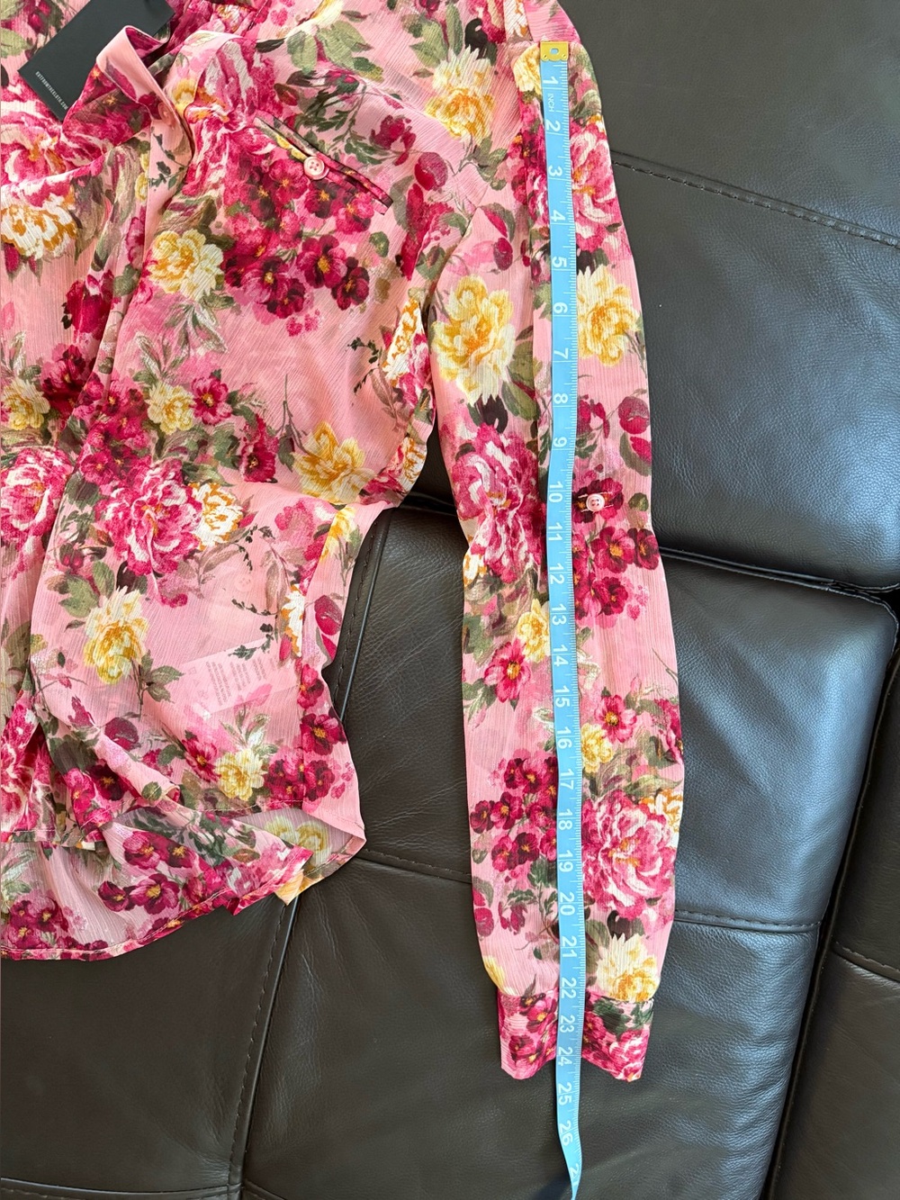 KUT from the Kloth Jasmine Chiffon Button mi-Up Blouse Size S (2-4) - Picture 11 of 13